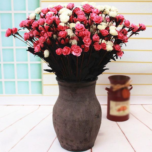 

ornamental bouquet of roses 15 flower head multi color pastoral style artificial wedding festival decoration decorative flowers & wreaths
