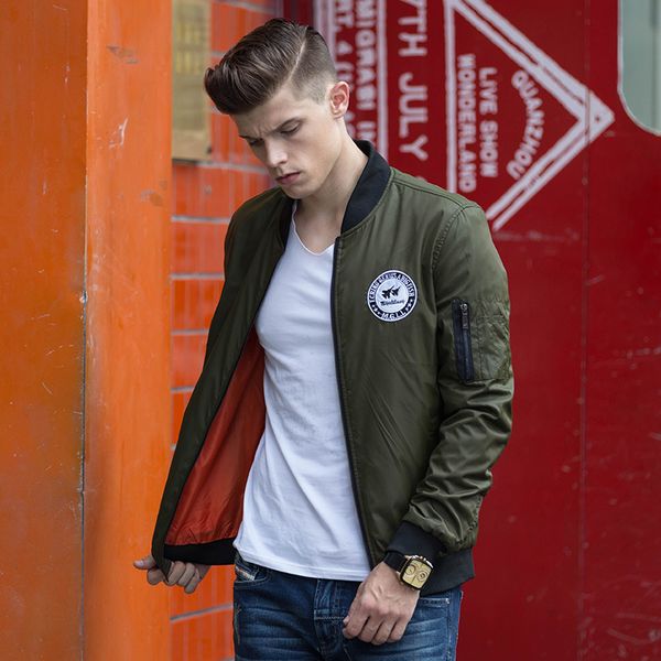 

fashion jacket autumn men's air force no.1 thin embroidered, Black;brown