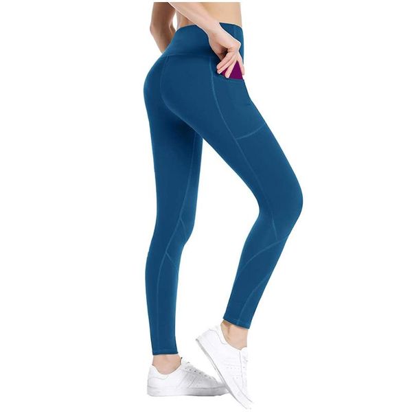 

yoga outfit high waist seamless leggings push up sport women fitness running pants with pockets elastic trousers gym girl tights