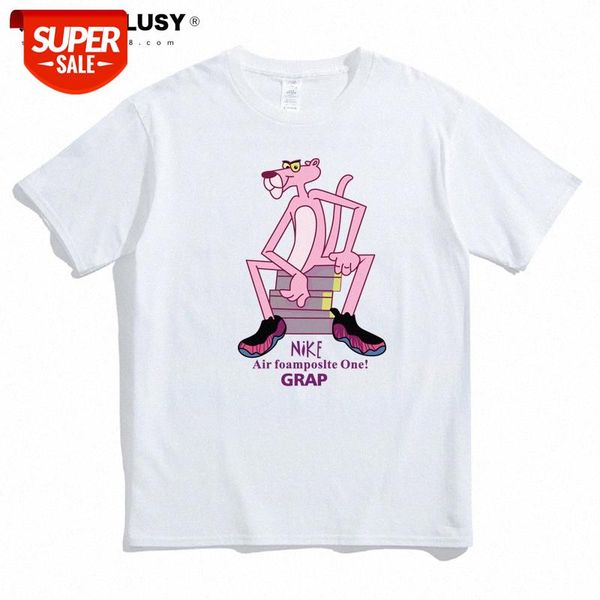 

pink leopard print men's short-sleeved silk fun t-shirt men and women fire half-sleeved #sb8f, White;black