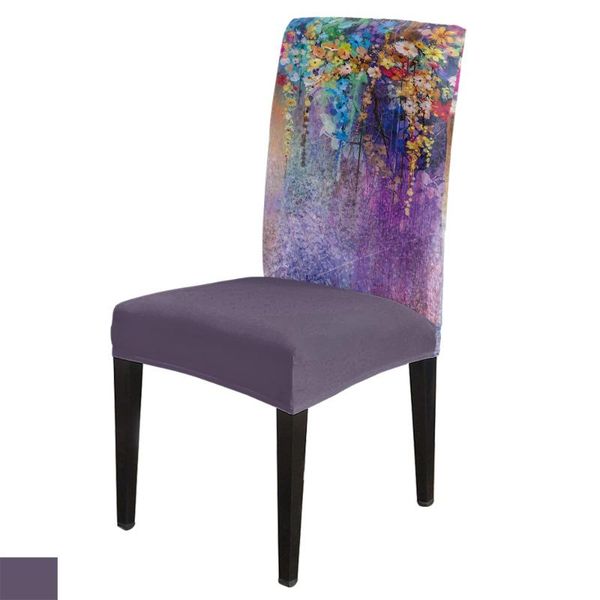 

chair covers dining room cover spring vine flowers shrub blue purple table chairs for kitchen tablecloth home decor