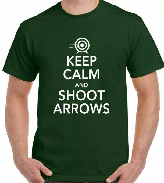 

archery t-shirt keep calm & shoot arrows mens funny, White;black