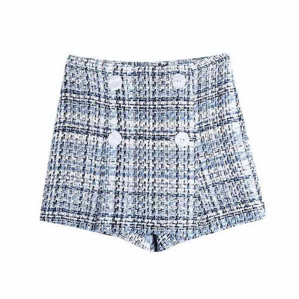

sweet women woolen cloth short skirt spring-autumn fashion ladies high waist vintage female texture casual 210515, Black