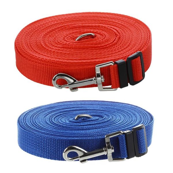 

dog collars & leashes 2 pcs 50ft/15m long pet puppy training obedience lead leash red blue