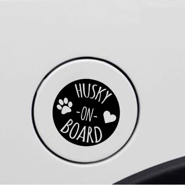 

11.4cm*11.4cm husky on board lovely print vinyl car sticker decal black