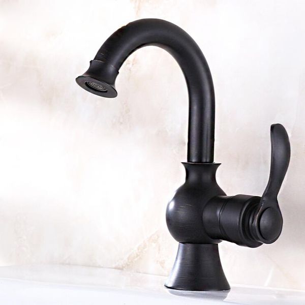 

bathroom sink faucets l16109 black color and cold water brass basin tap