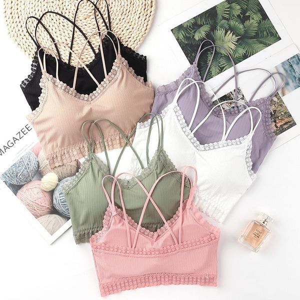 

yoga outfit lace wireless sports bra beautiful back push breathable colorful female tube underwear