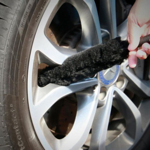 

car sponge vehicle wheel cleaning brushes 3 pcs & motorbike rim kit retractable wool tire long rod brush