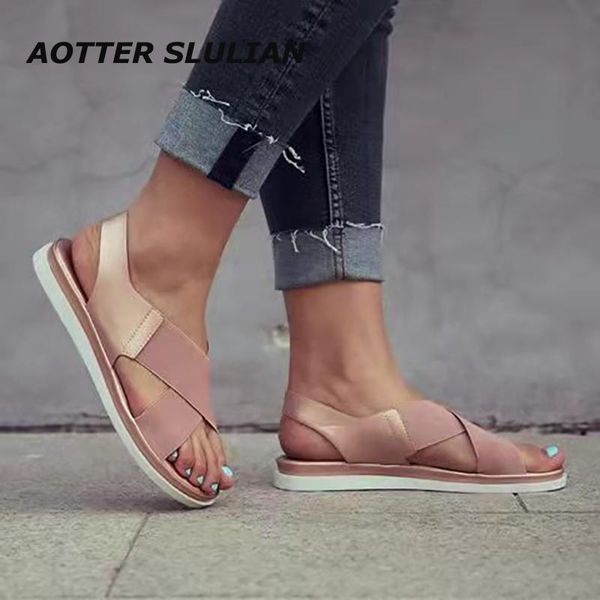 

sandals women elastic textile splicing beach shoes trend casual summer comfy slip sandal classics non-slip lightweight chaussure, Black