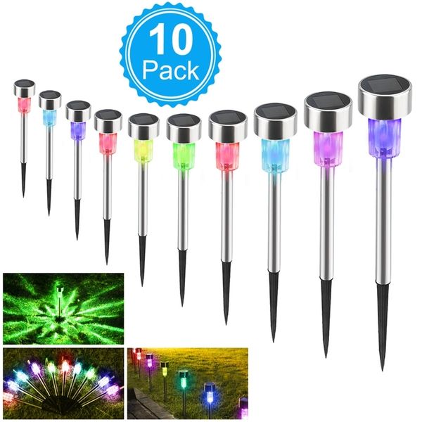 

led solar stainless steel garden lawn landscape lamp outdoor waterproof lighting