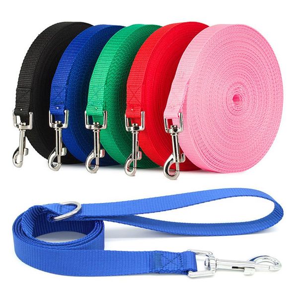 

dog collars & leashes 3m 6m 7m durable nylon belt outdoor training running pet lead rope harness products for small large pug dogs chiens