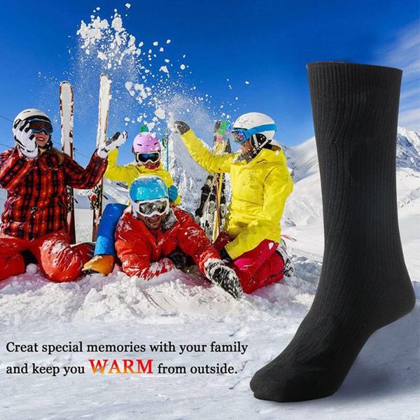 

thermal cotton heated socks men women battery case operated winter foot warmer electric warming cycling caps & masks, Black