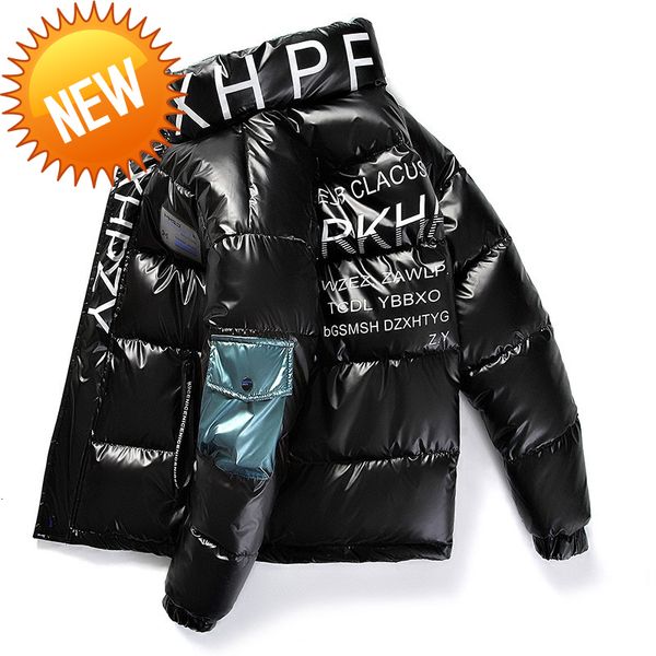 

black jacket duck down winter parka for men thick puffer teen coat male casual warm overcoat thermal