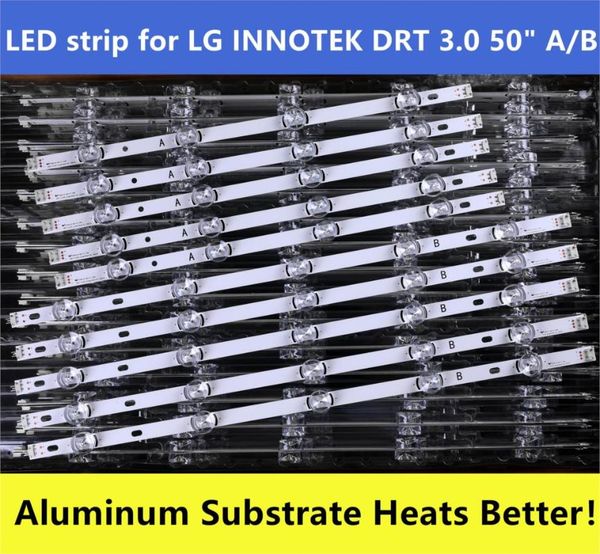 

10pcs/set led strip innotek drt 3.0 50" for lg 50lb5610 50lb650v 50lb653v 50lf5800 6916l-1978a 1779a 1982a 1983a 1735a 1736a strips