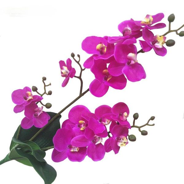 

decorative flowers & wreaths artificial real touch latex butterfly orchid flores 3 branch 15 head band leaf fake flower wedding decor home d
