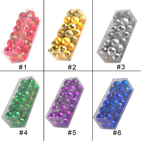 

factory outlet christmas decoration 24pcs/ lot tree decor ball bauble hanging xmas party ornament decorations qasn
