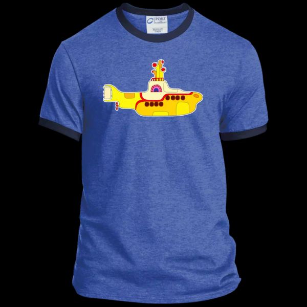 

Psychedelic Submarine - PC54R Port & Co. Ringer Tee, White;black