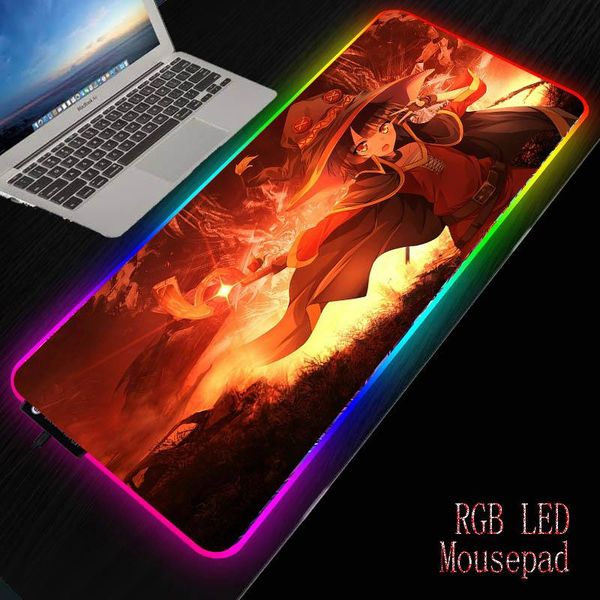 

mouse pads & wrist rests mrg megumin anime rgb gaming large pad led computer waterproof mousepad with backlight carpet for keyboard desk mat