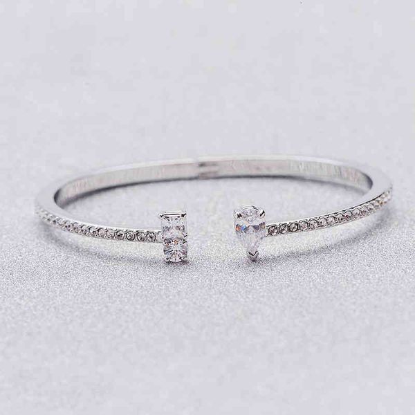 

bangles bracelets shijia radiant charm water drop bracelet female swarovski element crystal pear shaped bracelet, Black