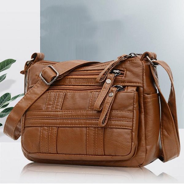 

evening bags women shoulder bag pu leather crossbody fashion ladies handbag purse soft messenger washed small
