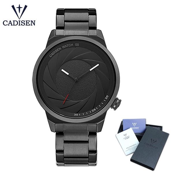 

wristwatches cadisen c9056 quartz men's watch stainless steel fashion sports waterproof meter clock, Slivery;brown