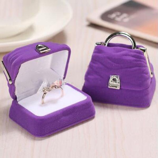 

gift wrap creative style bag jewelry box ring earring necklace case velvet handbag display wedding