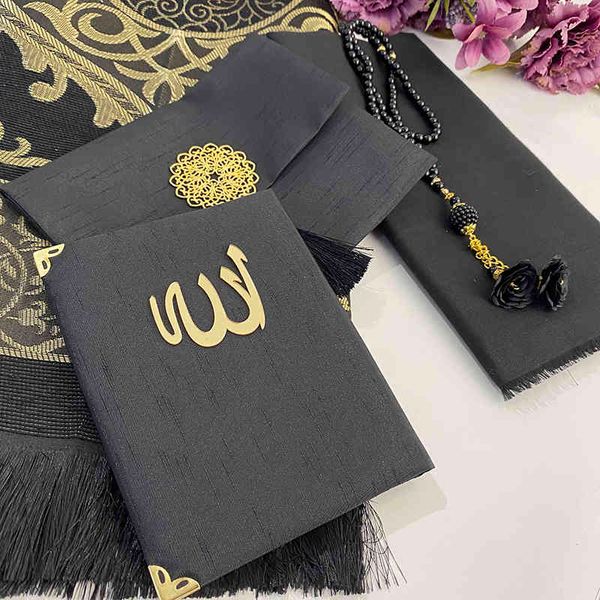 Islamisches Geschenkset aus schwarzem Samt, arabische Yaseen-Gebetsmatte, Tasbih, Hadsch, Gastgeschenke, Mewlid, Hochzeit, Eid, Gastgeschenke, muslimische Mutter- und Vatertage 210330