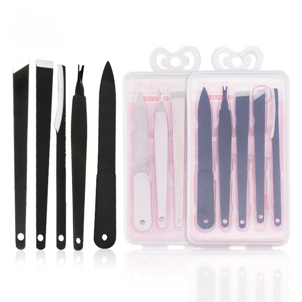 

nail art kits file dead skin fork manicure and pedicure tool solve calluses on feet classic beauty 5-piece set