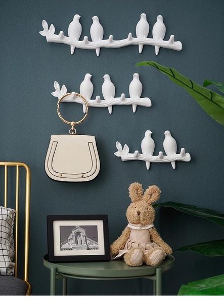 

wall decorations home accessories living room hanger resin bird key kitchen coat clothes towel hooks hat handbag holder & rails
