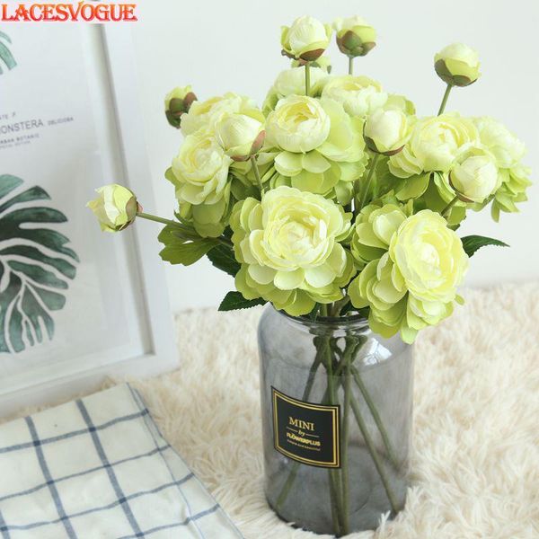 

artificial flowers two head lulian flores fake garden decoration wedding holding ins wind flower wall 21pcs decorative & wreaths