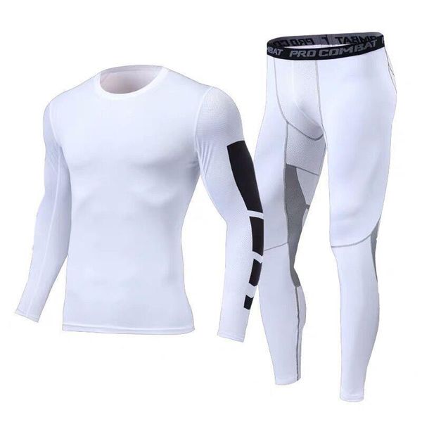 

racing sets men breathable fitness clothes suit autumn male quick-drying long sleeve outdoor sports high elastic cycling trousers set, Black;blue