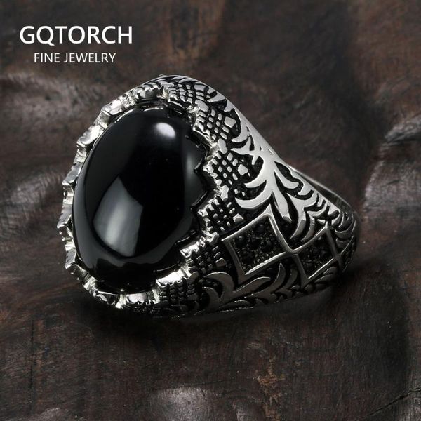 

cluster rings d 925 sterling silver black retro vintage flowers turkish ring jewellery for men with stone turkey jewelry, Golden;silver