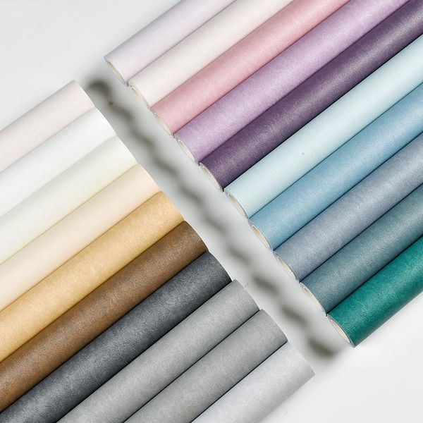 

morandi color wallpaper self adhesive waterproof moisture proof bedroom children's room renovation decoration sticker wallpapers