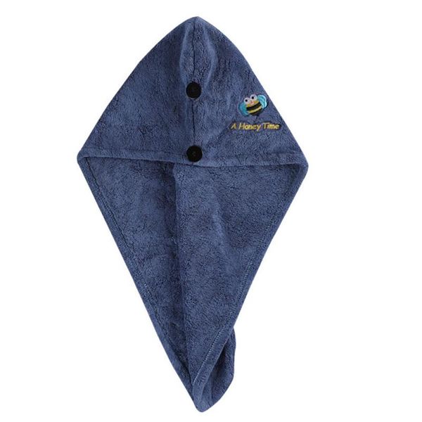 

1pc hair drying towel household absorbent bathing towels (navy) shower caps