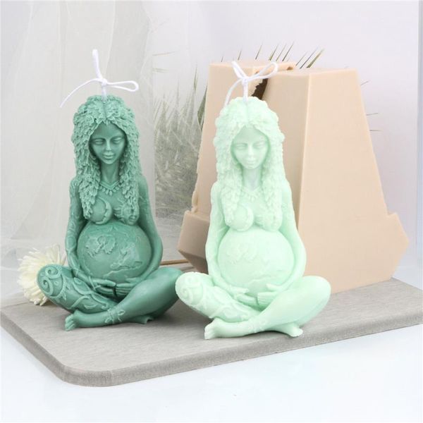 

craft tools mother silicone body female candle mold aroma earth gaia 3d stereo handmade art nude statue painted figurine plaster