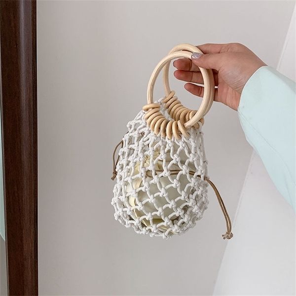 

woven women's 2021 new hand-held small round bag