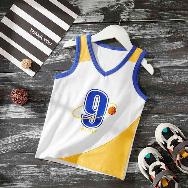

summer baby / toddler boy sporty basketball number vest 210528, Blue