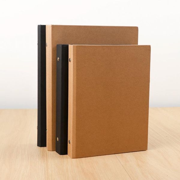 

notepads harphia loose leaf refillable journal kraft paper simple solid color notebook planner agenda notepad b5 a6, Purple;pink