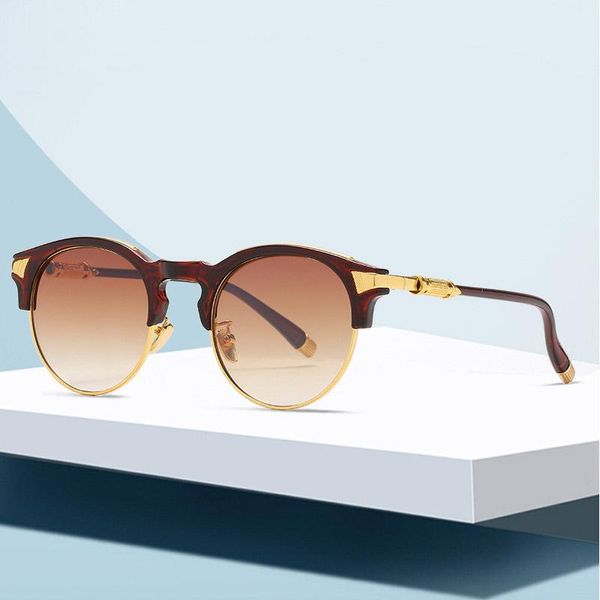 

sunglasses oing ladies vintage punk style fashion men and women metal round frame trendy design, White;black
