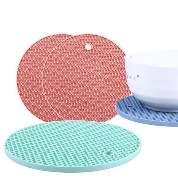 

mats & pads thickening of honeycomb shape -grade silicone meal cup mat antiskid insulated pad heat eat applying high temperature