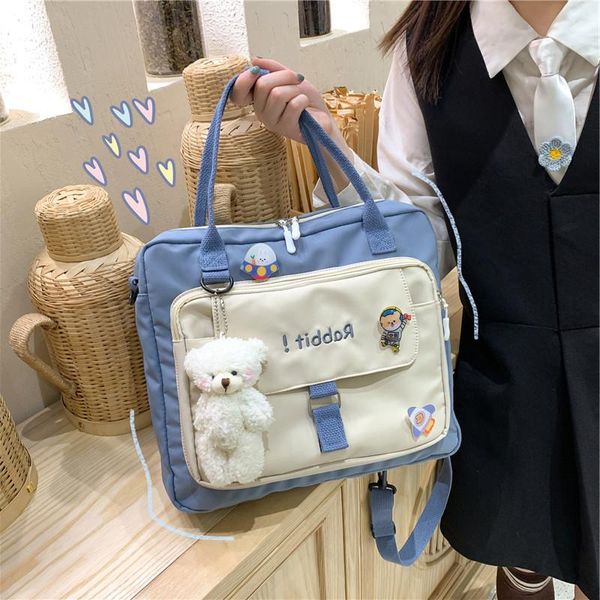

ins college female japanese backpack messenger version korean portable all-match style bag students class of multi-purpose shoulder bedov