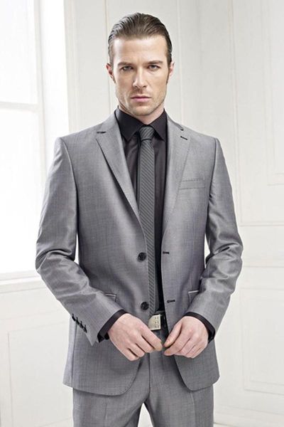 

men's suits & blazers (jacket+pants+tie) classic grey groom tuxedos elegant men suit for wedding business work wear formal costume homm, White;black