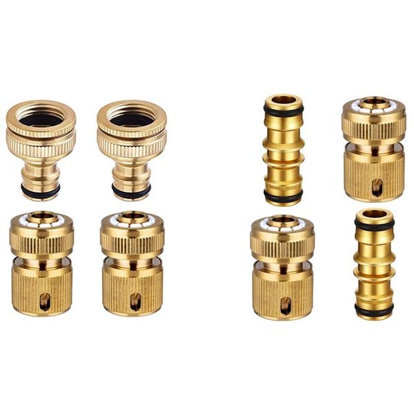 

watering equipments 4 pieces garden hose tap connector 1/2 inch and 3/4 & pack quick male end