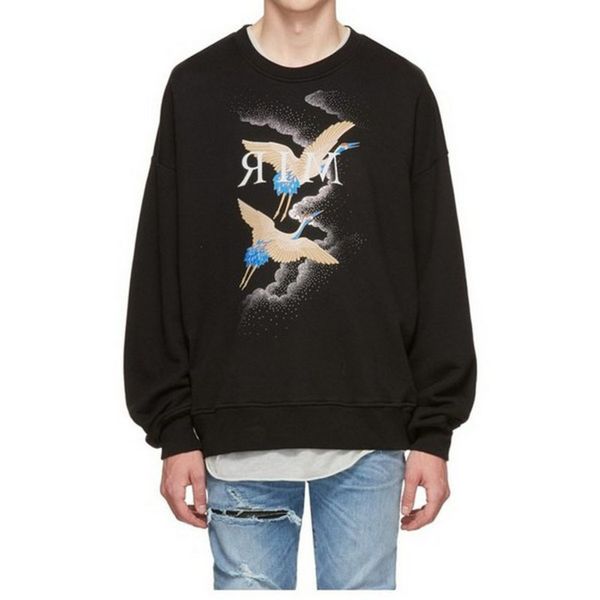 

hoodies sweatshirts fashion crane printed men women stylist size, Black