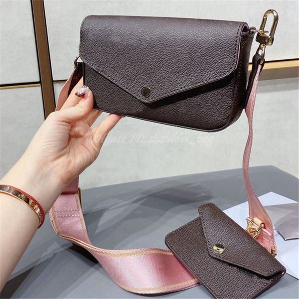 

2021 luxury famous designer m80091 mahjong bags coin wallet felicie strap & go handbags card laminated cross body fashion single shoulder ba