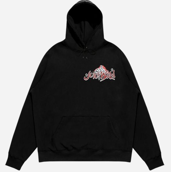 

men's hoodies & sweatshirts juice wrld hoodie fashion hip hop retro dark men street loose harajuku vintage rock, Black