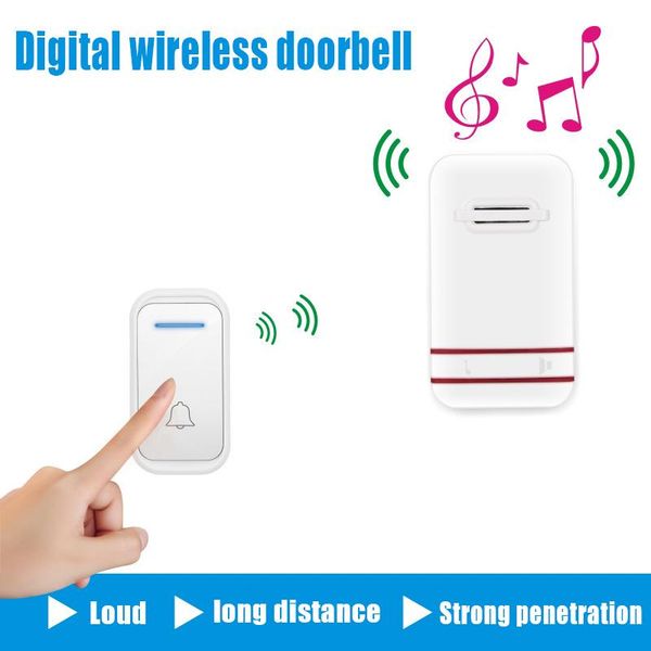 

wireless doorbell waterproof electronic door bell long range home office plug-in du55 doorbells