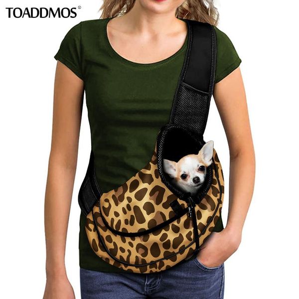

leopard print pet cat dog carrier messenger bag travel portable breathable mesh accessories knapsack car seat covers
