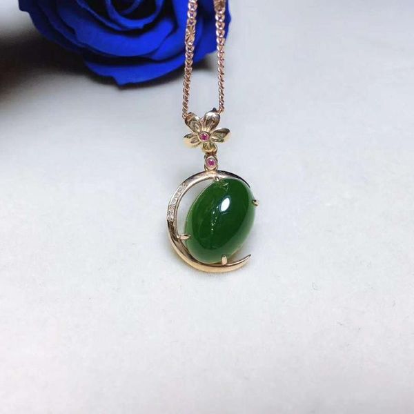 

lockets 18k gold and tianbi jade pendanth50#, Silver