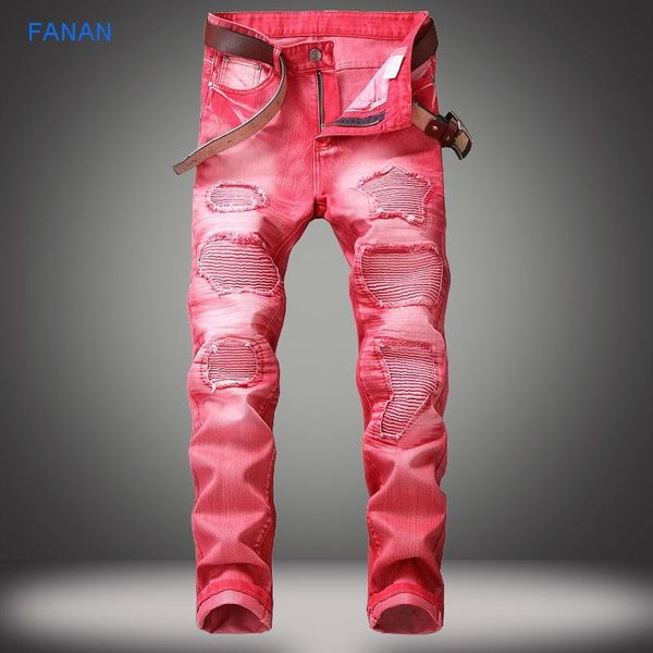 

men's jeans five color pants with holes multi locomotive, Blue